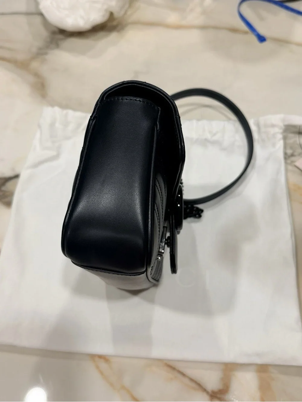 Gucci Black Matelassé GG Chain Shoulder Bag